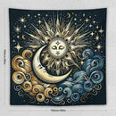 HZOHNAGO Sun Moon Tapestry Boho Golden Stars Pattern Printed Wall Tapestry Wall Hanging for Bedroom Living Room Dorm 60" W x 60" H by CozyNest Decor