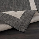 CAMILSON Outdoor Rug 8x10,Modern Outside Rugs for Patios Porches Waterproof Durable Washable Non-Shedding, Easy-to-Clean Indoor Outdoor Area Carpet (8 x 10, Bordered - Dark Gray/Light Gray) by CozyNest Decor