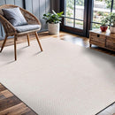 CAMILSON Easy Jute Rug 4x6, Indoor Outdoor Off-White Farmhouse Area Rugs for Living Room Patio and Kitchen Rug, Solid Woven Design, Easy-Cleaning, Washable Outside Carpet Alfombras (4 x 6) by CozyNest Decor