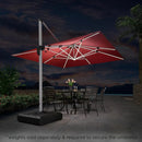 PURPLE LEAF 11 Feet Double Top Deluxe Solar Powered LED Square Patio Umbrella Offset Hanging Umbrella Outdoor Market Umbrella Garden Umbrella, Terra by GreenHaven Gardens