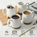 Hasense Coffee Mugs Set of 4, 15 oz Ceramic Coffee Cups with Comfortable Handle, Large Tea Cups for Coffee, Soup, Latte, Mug Set Gift for Wedding, Microwave and Dishwasher Safe, White by CozyNest Decor