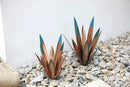 Large Tequila Rustic Sculpture, Rustic Metal Agave Plants for Outdoor Patio Yard, Home Decor Hand Painted Metal Agave Garden Yard Statue, Outdoor Lawn Ornaments (2 Big 1 Small) by GreenHaven Gardens