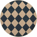 Lahome Checkered Round Rug 3ft, Circle Indoor Outdoor Entryway Patio Rug Washable Easy Jute Rug, Farmhouse Non Slip Small Round Rugs for Bedroom Porch Living Room Decor by CozyNest Decor