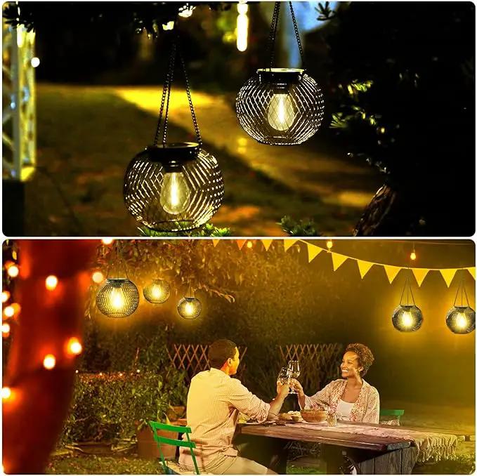 Solar Lantern Outdoor, KagoLing Upgraded Hanging Solar Lights Outdoor Garden Christmas Decorations Decorative Lighting Solar Powered Waterproof Tree Lantern for Garden Yard Patio Pathway, 4 Pack, photo 6 of 6