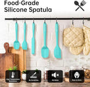 Barsone 5-Piece Silicone Spatula Set（ Heat Resistant 446°F Food Grade BPA Free, Nonstick Cookware Safe Dishwasher Safe Kitchen Tools for Baking, Cooking, Stirring, Blue） by CozyNest Decor