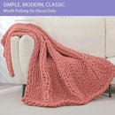 Bigacogo Chunky Knit Throw Blanket for Couch, 40x60 inches, 100% Hand Knitted with Thick Jumbo Chenille Yarn, Cozy Soft Large Rope Knot Cable Crochet Blankets for Sofa Bed Living Room, Antique Red by CozyNest Decor