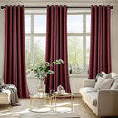 MIULEE Burgundy Red Blackout Curtains for Bedroom Living Room 90 Inches Long 2 Panels, Thermal Insulated Room Darkening Drapes Solid Grommet Top Noise Reduction Christmas Window Treatments 40x90 Inch by TinyTreasures Baby Boutique