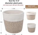 Cotton Rope Plant Basket Modern Woven Basket for 6" Flower Pot Floor Indoor Planters,Rustic Home Decor Storage Organizer H6 3/4" x W6 1/2" by CozyNest Decor