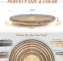 24" Lazy Susan Oak Wood Turntable Organizer for Cabinet, Farmhouse Round Wooden Large Lazy Susan Organization and Storage for Dining Table, Pantry, Kitchen, Countertop, Cupboard, Home Decor by CozyNest Decor