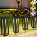 Solar Patio Floor Lamp Outdoor, 4 Pack Solar Landscape Path Lights with 3 Light Modes, Garden Decorations Waterproof 12H Endurance Cordless Landscaping for Porch Lawn Yard Backyard (Black) by GreenHaven Gardens