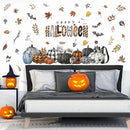 clothmile 40.15 x 38.58 Inch Happy Halloween Pumpkins Wall Decals Halloween Leaves Bat Spider Wall Stickers Halloween Removable Wall Sticker for Halloween Party Supplies Home Wall Decor by CozyNest Decor
