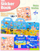 Benresive Reusable Sticker Books for Kids 2-4, Sticker Books for Toddlers 1-3 2-4, Toddler Travel Toys Activities Crafts Gifts - Ocean by TinyTreasures Baby Boutique