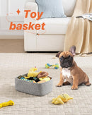 KALLAX Small Woven Basket, 12 x 8 x 4.5 Inches, Storage Basket for Organizing, Cute Small Rope Shelf Closet Cube Storage Bins Baskets for Shelves, Dog Toy Gift Baskets Empty, 3 Packs, Mixed Grey by TinyTreasures Baby Boutique