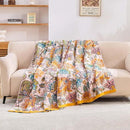Boho Throw Blanket for Bed, 100% Cotton Soft Rustic Quilt Fall Blanket, 80"x90" Floral Printed Farmhouse Decor Bed Blankets, All Season Rustic Reversible Bohemian Throw Quilt by CozyNest Decor