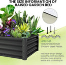 Large Outdoor Planter Boxes Kit Set of 2,6x3x1ft Galvanized Raised Bed Planter with Open-Ended Base Design, Elevated for Outdoor Plants, Durable Raised Bed for Gardening,Green by CozyNest Decor