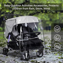 bemece Double Stroller Rain Cover, Weather Shield Double Stroller for Side by Side Seats Twin Stroller, Baby Outdoor Activities Accessories, Protects Children from Rain, Snow, Wind by TinyTreasures Baby Boutique