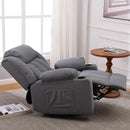 Rocker Swivel Recliner Chair for Adults, Overstuffed Large Manual Recliner Glider with Massage and Heat, Comfy Soft Fabric Living Room Reclining Sofa Chair(Technical Grey) by CozyNest Decor