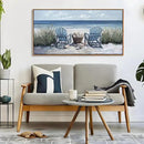 HGUAOA Coastal Wall Art - Large Landscape Wall Pictures for Living Room, Bedroom Pictures, Ocean Beach Artwork, Blue Wall Art, Above Bed Decor, Coastal Landscape Wall Decor,Framed Beach Pinting by CozyNest Decor