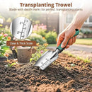 LASZOLA 3 Piece Garden Tool Set Include Hand Trowel Rake and Transplant Shovel for Women, Indoor Heavy Duty Small Spade Kit with Ergonomic Handle to Weed and Loosen, for Mom and Plant Beginner, Teal by GreenHaven Gardens