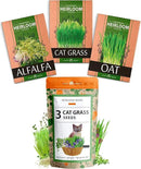 HOME GROWN 3 Cat Grass Seed Mix – Non-GMO Heirloom Oat, Alfalfa & Cat Grass Seeds | Indoor Pet Grass for Cats | High-Germination Greens for Hairball Control, Digestion, and Chewing Enrichment by GreenHaven Gardens