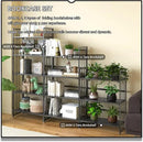 4NM No Assembly 4 Tiers Folding Bookshelf, 47.2" H Foldable Storage Shelves Vintage Bookcase Standing Racks Study Organizer Home Office - All Black by CozyNest Decor