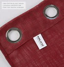 MIUCO Semi Sheer Curtains Poly Linen Textured Solid Grommet Curtains 95 Inches Long for Window Treatment 2 Panels (2 x 37 Wide x 95" Long) Burgundy by CozyNest Decor