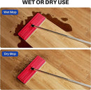 JOYMOOP Mop and Bucket with Wringer Set, Hands Free Flat Floor Mop and Bucket, with 4 Washable Microfiber Pads, Wet and Dry Use, Floor Cleaning System - Black+Red+Slate Blue by CozyNest Decor