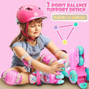 4-Pejiijar Rainbow Unicorn Kids Roller Skates for Girls Toddler Ages 2-4 5-8 8-12,Adjustable Roller Shoes with Luminous Wheels for Birthday Xmas Gifts by TinyTreasures Baby Boutique