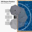 PURPLE LEAF 10ft Patio Umbrella With Base Solar powered LED Cantilever Umbrella with LED lights Windproof Outdoor Offset Umbrella for Garden Deck Pool Patio, Grey by GreenHaven Gardens