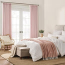 KEQIAOSUOCAI Custom Pleated Curtains Fabric Baby Pink Color, Heat Blocking Window Treatment for Bedroom Vertical Draft Blackout for Living Room 40 Wide by 90 Inch Long, 2 Panels, Pinch Pleat by TinyTreasures Baby Boutique