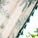 Sutuo Home Boho Curtain 84 Inches Length for Bedroom, Printed Cotton Linen Rod Pocket Semi Blackout Farmhouse Bohemian Tassels Window Treatment for Living Room, 1 Panel 59" W x 84" L, Green Forest by CozyNest Decor