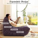 Bean Bag Chair, Lazy Floor Sofa Couch for Adults and Kids, Fireside Chair with Ergonomic Design, Memory Foam Lounge Chair for Living Room Bedroom, Office, Grey by CozyNest Decor