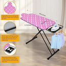 Extra Large Ironing Board with Hang Rail and Iron Rest 63" L x 20" W (Large with Iron Rest (Pink Cover)) by CozyNest Decor