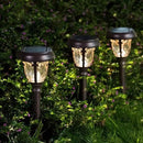 LeiDrail Solar Lights Outdoor Pathway, 6 Pack LED Glass Metal Solar Garden Lights with 2 Modes, Garden Decor for Yard Patio Landscape Walkway by CozyNest Decor