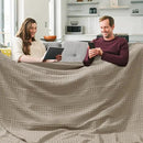 PHF 100% Cotton Waffle Blanket Oversized King 120"x120", Lightweight Breathable Extra Large 10'x10' Summer Blankets for Bed, Giant Big Luxury Aesthetic Woven Bedding for Home Decor, Simply Taupe by CozyNest Decor