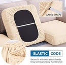 hyha Waterproof Sectional Couch Covers, Non Slip Sofa Couch Cushion Covers L Shape, Thick Stretch Jacquard Fabric, Washable Sofa Slipcovers with Elastic Bottom (1 Piece for Chaise XL, Beige) by CozyNest Decor