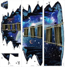 Quanhaigou Blue Galaxy Bridge Wall Sticker,3D Outer Space Decorations Decal for Home Decor Kids Bedroom Large by CozyNest Decor