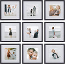 Sheffield Home 9 Piece Gallery Wall Frame Set, 12x12 in. Matted to 8x8 in. (Matte Black) by CozyNest Decor