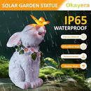 Solar Bunny Easter Garden Outdoor Decor, Large Outside Lawn Rabbit Animal Ornaments for Patio Clearance Balcony Yard, Easter Gift to Mom Women Birthday Mother's Day by GreenHaven Gardens