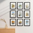 Vittanly 8x10 Picture Frames Set of 9, Shatter Resistant Plexiglass, Display 5x7 Pictures with Mat or 8x10 without Mat, Photo Frames for Wall or Tabletop, Engineered Wood, Black by CozyNest Decor