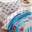 Wildkin Toddler Bed in a Bag – 4-Piece Microfiber Bedding Set with Comforter, Pillowcase & Sheets - Trains, Planes, and Trucks by TinyTreasures Baby Boutique