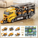 Toddler Boys Construction Truck Vehicle Toy Set with Play Mat and Die-Cast Toy Car, Transport Carrier Truck for Kids 3-5, Birthday Gifts Toys for 3-8 Year Old Boys by TinyTreasures Baby Boutique
