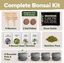 HOME GROWN Bonsai Tree Kit – Easy to Grow 4 Species of Bonsai w/Our Complete Plant Kit: Bonsai Pots & Peat Pellets Including a Bonus in-Depth Grow Guide - Great Gardening Gifts for Women and Men by GreenHaven Gardens