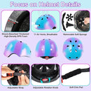 Kids Bike Helmet with DIY Stickers and Knee Pads Elbow Pads Wrist Guard Set for Ages 3-8-14 Toddler Boys Girls Helmet for Roller Skates Cycling Skateboarding Bicycle Scooter by TinyTreasures Baby Boutique
