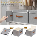 Yawinhe Collapsible Storage Boxes, Foldable Bin with Lids, Cube Clothes Organizer Basket with Handles, Grey, 13.0''Lx9.0''Wx7.9''H, 3-Pack, SNK024GS-3 by TinyTreasures Baby Boutique