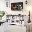 Farmhouse 8 Cube Bookshelf, White Storage Organizer Bookcase, Kids Toy Storage Cabinet, Long Bookshelves Storage Organizer Shelf, Wood Display Cabinet Book Shelves for Bedroom,Living Room,Office by CozyNest Decor
