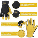 HLDD HANDLANDY Mens Leather Gardening Gloves, Utility Work Gloves for Gardening, Yardwork, Construction, Mechanics by GreenHaven Gardens