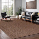 Washable Indoor Outdoor Rug Weather Resistant Carpet Modern Solid for Porch Deck Balcony Backyard Patio Rug 8x10 Gold Brown by CozyNest Decor
