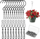 Jetec Wind Spinner Swivel Hooks 360 Degree Dual Spinning Windsock Chime Supplies Hanger Swivels Clip Hanging Hooks with Storage Box for Wind Spinners Supply, 2 Styles (Black,30 Pieces) by GreenHaven Gardens