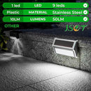 JSOT Solar Step Stair Lights Outdoor Yard Decor 8 Pack, 9LED Deck Lighting for Outside Solar Powered - IP55 Waterproof, Solar Garden Light Decor for Fence, Backyard, Front Porch Step, Wall, Patio by GreenHaven Gardens